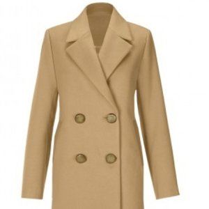 NWOT Cabi Heritage Coat Item # 4113  Large Camel/Tan Double Breasted Lined